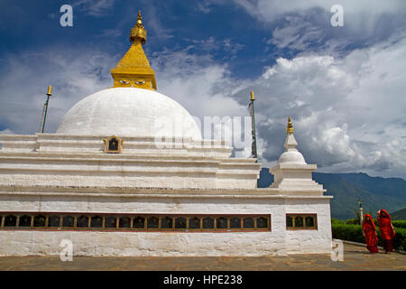 Sangchen Dorji Lhundrop Koeling Buddhistisches College für Nonnen im Mo Chhu Tal, Bhutan Stockfoto