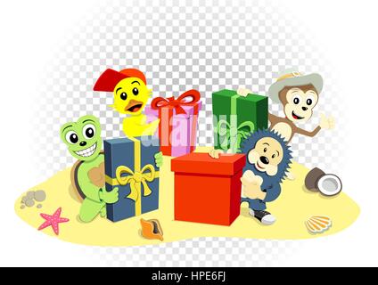 Tierische Geschenke transparent Stock Vektor