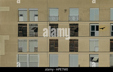 Zadar, Vogel Reflexion über Gebäude Stockfoto