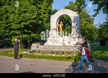 Johann-Strauß-Denkmal im Stadtpark (Stadtpark), Wien, Österreich Stockfoto