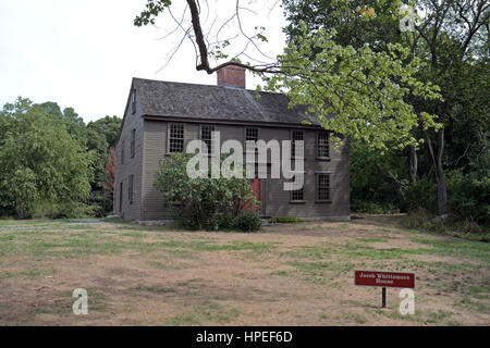 Das Jacob Whittemore Haus in Minute Man National Historical Park, Middlesex County, Massachusetts, USA. Stockfoto