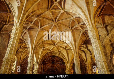 Santa Maria Kirche, Hieronymus-Kloster, Belem, Lissabon, Portugal. Stockfoto