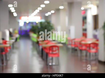 Farbe-Food-Court im Einkaufszentrum Hintergrund unscharf Stockfoto