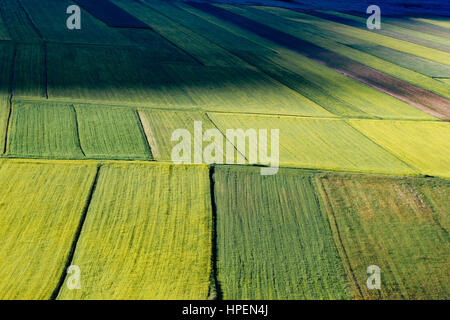 Piana Grande, Castelluccio di Norcia, Umbrien, Italien. Tallandschaft Stockfoto