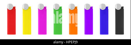 farbige Feuerzeuge Stockfoto