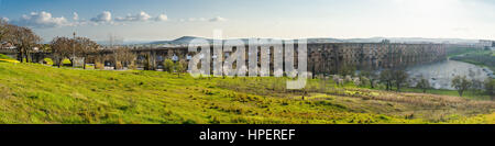 Panorama Amoreira Aquädukt in Stadt Elvas Alentejo Region. Portugal, Europa Stockfoto