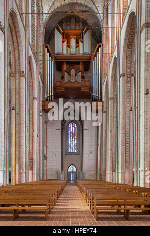 Große Orgel in der Lübecker Marienkirche / St.-Marien-Kirche in Lübeck, Schleswig-Holstein, Deutschland Stockfoto