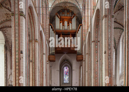 Große Orgel in der Lübecker Marienkirche / St.-Marien-Kirche in Lübeck, Schleswig-Holstein, Deutschland Stockfoto