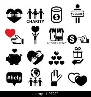 Nächstenliebe, hilft anderen Menschen Symbole Stock Vektor