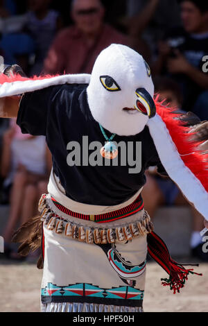 Adler-Tänzerin, acht nördlichen Pueblos & Kunsthandwerk zeigen, Ohkay Owingeh, San Juan Pueblo, New Mexico, USA Stockfoto