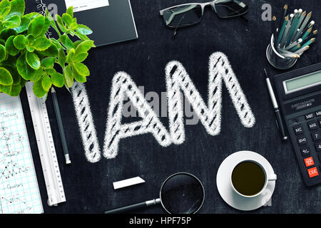 Schwarze Tafel mit IAM. 3D-Rendering. Getönten Image. Stockfoto