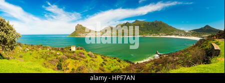 Panorama von Hout Bay in der Nähe von Cape Town, Südafrika Stockfoto