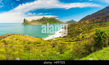 Panorama von Hout Bay in der Nähe von Cape Town, Südafrika Stockfoto