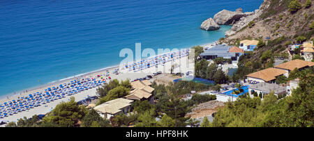 Kathisma Beach befindet sich in der Nähe von Agios Nikitas Resort, auf den westlichen Teil der Insel Lefkada, einer der berühmtesten Strände am Ionischen Meer in Griechenland Stockfoto