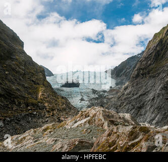 Gletscherzunge, Franz Josef Glacier, West Coast, Southland, Neuseeland Stockfoto