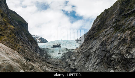 Gletscherzunge, Franz Josef Glacier, West Coast, Southland, Neuseeland Stockfoto