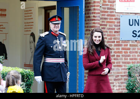 Nebel, Action für Kids, Pontypool, Torfaen, Süd-Wales, UK. 22. Februar 2017. Die Herzogin von Cambridge besucht heute zum ersten Mal seit er Patron im Dezember letzten Jahres. Bildnachweis: Andrew Bartlett/Alamy Live-Nachrichten Stockfoto