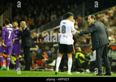 Valencia, Spanien. 22. Februar 2017.  Voro während des Spiels zwischen VALENCIA CF VS REAL MADRID Spieltag 16 im Mestalla-Stadion, Valencia, Spanien. : Bildnachweis Cronos/Omar Arnau: Cronos Foto/Alamy Live-Nachrichten Stockfoto