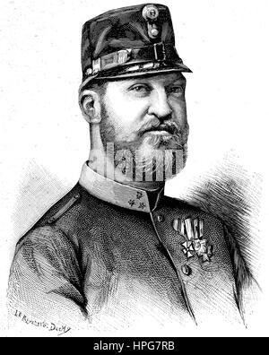 Ernst August, Kronprinz von Hannover, 3. Duke of Cumberland und Teviotdale, Ernest Augustus William Adolphus George Frederick, verbesserte 1845-1923, digitale Reproduktion von einem Holzschnitt aus dem Jahr 1885 Stockfoto