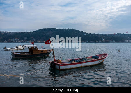 Fischerboote in Büyükada Istanbul Stockfoto