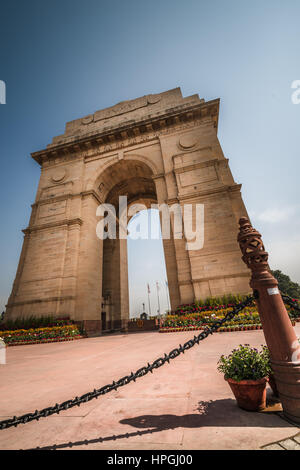 India Gate getötet ein Ehrenmal zum Gedenken an die indischen Soldaten im ersten Weltkrieg. Stockfoto