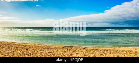 Gris Strand bei Sonnenaufgang. Mauritius. Panorama Stockfoto