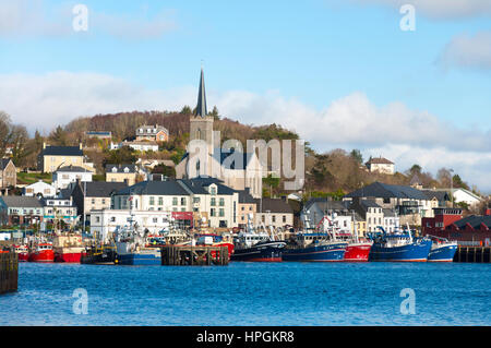 Killybegs Fischerhafen Port und Boote, County Donegal, Irland Stockfoto