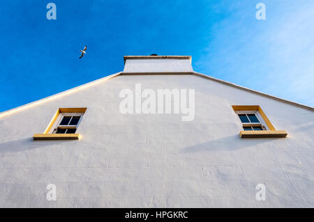 Killybegs Fischerhafen Hafen Haus abstrakt mit Möwe, County Donegal, Irland Stockfoto