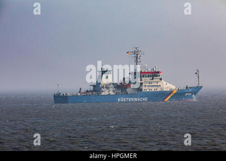 KŸstenwache, deutsche Küstenwache, Boarder Polizei Patrouillenboot, Deutsche Nordsee Stockfoto