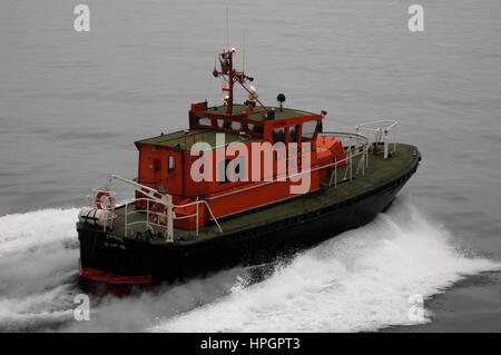 AJAXNETPHOTO. 2012.LIVERPOOL, ENGLAND. -WORKBOAT - LIVERPOOL BAR PILOT BOAT PETREL MIT GESCHWINDIGKEIT. FOTO: JONATHAN EASTLAND/AJAX REF: D122902 2019 Stockfoto