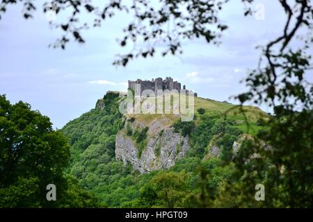 Position Cennen Castle am Rande des Brecon Beacons in Wales, UK Stockfoto