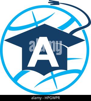 Welt-Bildung-Buchstabe A Stock Vektor
