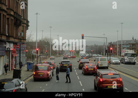 Schwerverkehr am Anniesland Kreuz Stockfoto