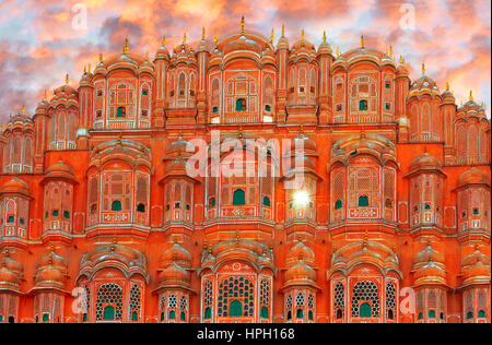 Hawa Mahal - Schlossanlage des Maharadschas von Jaipur, Indien Stockfoto