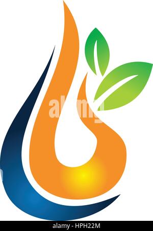 Wasser-Feuer-Blatt Stock Vektor