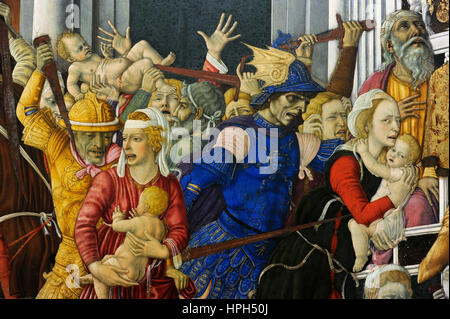 Matteo di Giovanni (1430-1495). Italienischer Maler. Massaker der unschuldigen, 1481-1488. Detail. Bourbon-Sammlung. Nationales Museum von Capodimonte. Neapel. Italien. Stockfoto