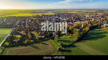 Eine Antenne Sonnenaufgang von Epworth, North Lincolnshire. Stockfoto