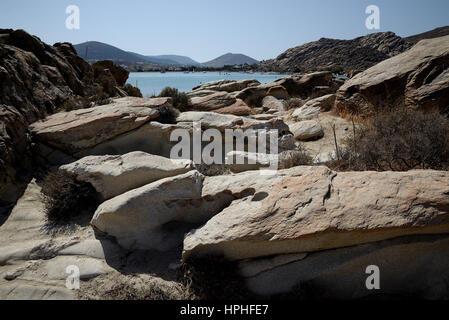 Kolimbithres Strand rocks Stockfoto