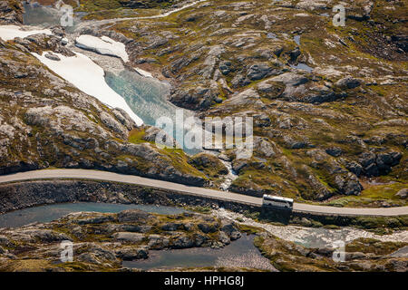 Landschaft, Rv63, Straße zwischen Aussichtspunkt Dalsnibba und Geiranger, mehr Og Romsdal, Norwegen Stockfoto