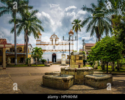 Hauptplatz der Stadt Copan Ruinas, Honduras Stockfoto