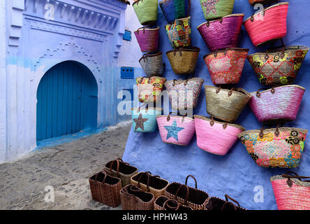 Blaue Altstadt (Medina) von Stadt Chefchaouen in Marokko, Afrika Stockfoto