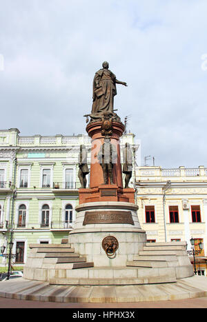 Denkmal für Kaiserin Catherine das große in der Innenstadt von Odessa, Ukraine Stockfoto