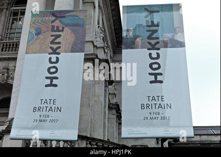 Tate Britain Museum und die Kunstgalerie hält eine Ausstellung von David Hockney Stockfoto