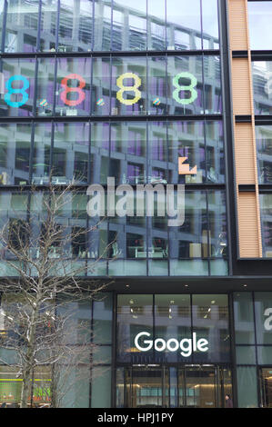 Google Büro in London in der Nähe von Kings Cross. Die 8.8.8.8 ist die Google-DNS Stockfoto