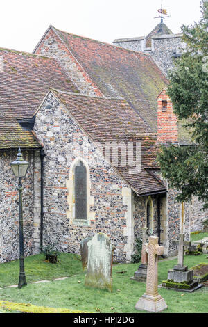 St.-Martins Kirche, Canterbury, England (heute Weltkulturerbe), die erste christliche Kirche in England, die älteste Pfarrkirche in Contin gegründet Stockfoto