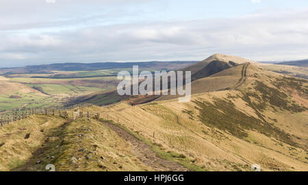 Tor und Win Hill, Edale, Peak District zurück Stockfoto