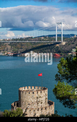 Festung Rumeli Hisarı Istanbul Stockfoto