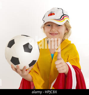 Model Release, näher als Deutschlandfan, Fussballfan - Fußball-Fan Stockfoto