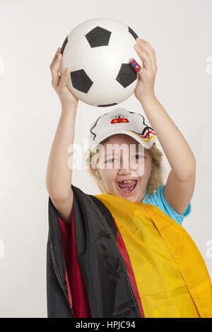 Model Release, näher als Deutschlandfan, Fussballfan - Fußball-Fan Stockfoto