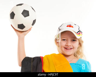 Model Release, näher als Deutschlandfan, Fussballfan - Fußball-Fan Stockfoto